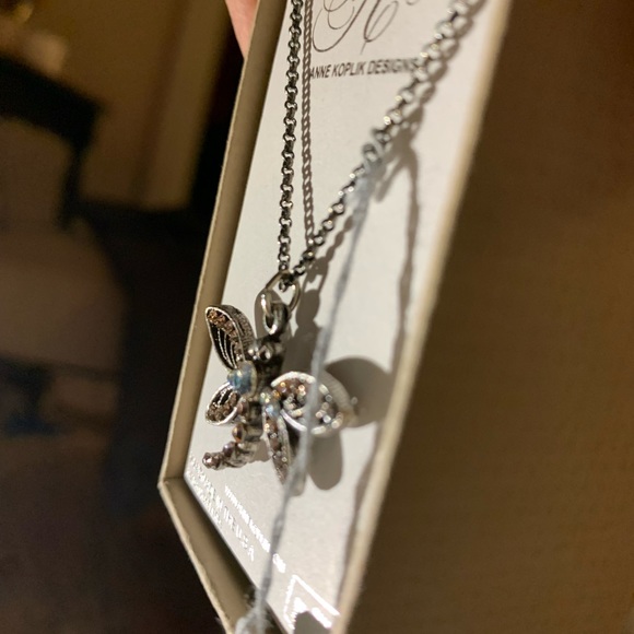 NEW ANNE KOPLIK Pink DRAGONFLY 16" NECKLACE SWAROVSKI CRYSTALS  *NIB - Picture 8 of 10